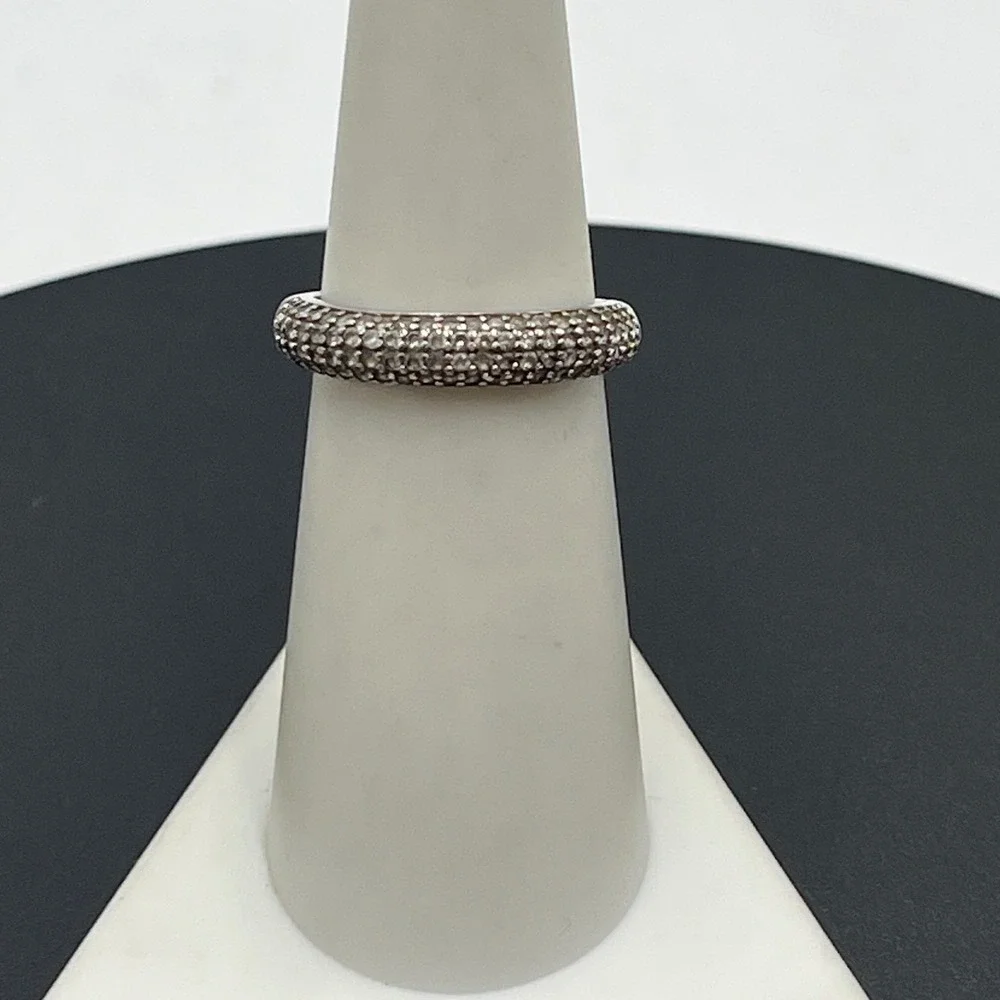 FZN Fuzion Creations Vintage Designer Cubic Zirconia Sterling Silver Ring sz 6.5